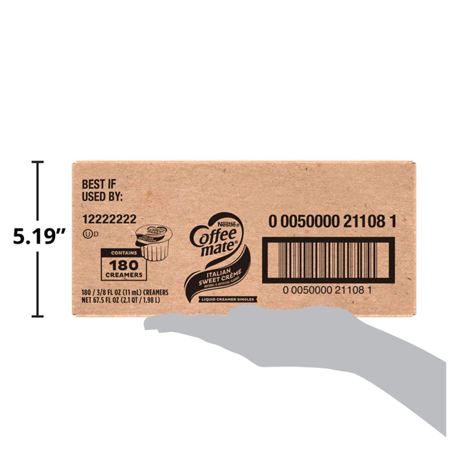 Nestle Coffee mate Coffee Creamer, Hazelnut, Liquid Creamer Singles, Non Dairy, No Refrigeration, 0.375 fl oz Tubs (Pack of 180)