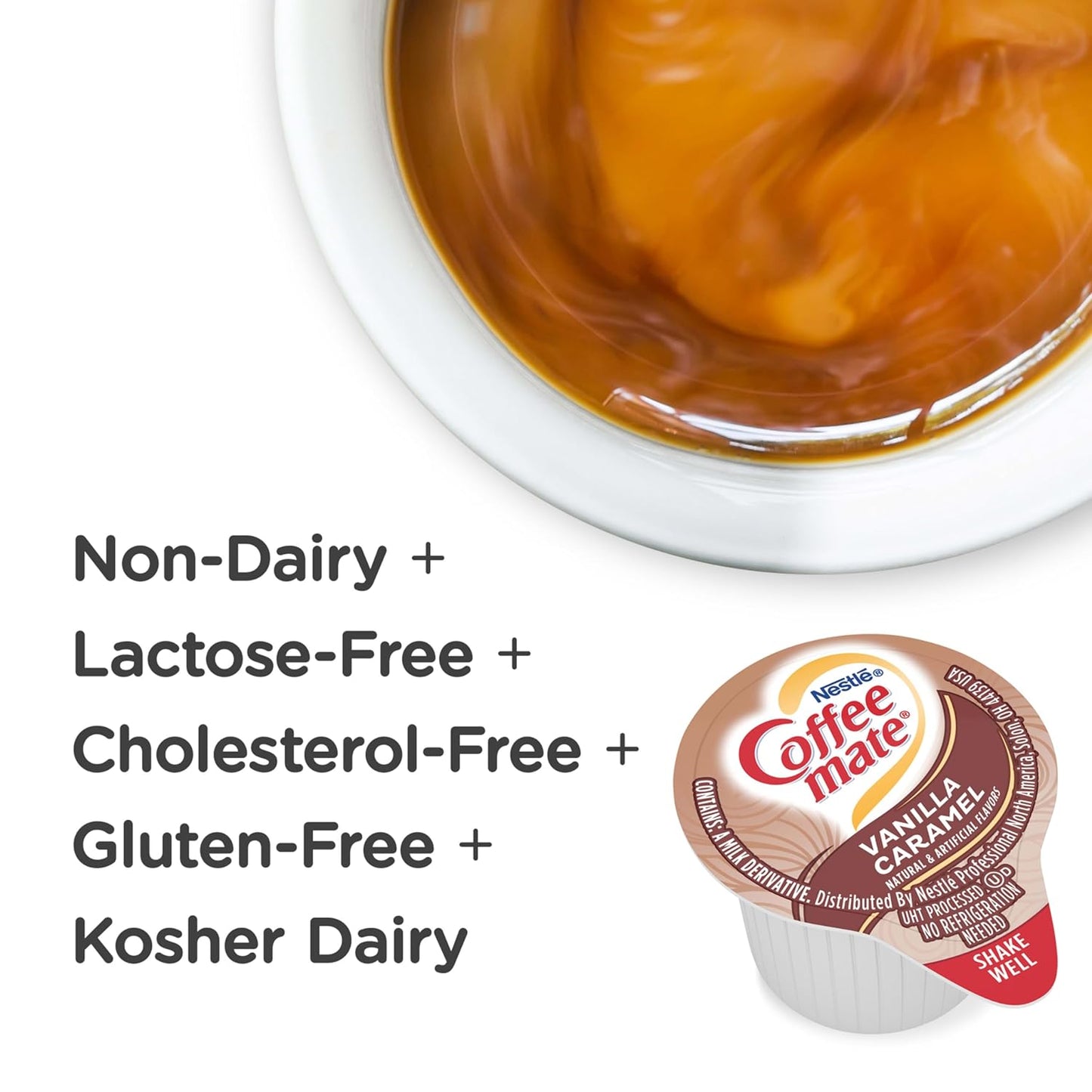 Nestle Coffee mate Coffee Creamer, Hazelnut, Liquid Creamer Singles, Non Dairy, No Refrigeration, 0.375 fl oz Tubs (Pack of 180)