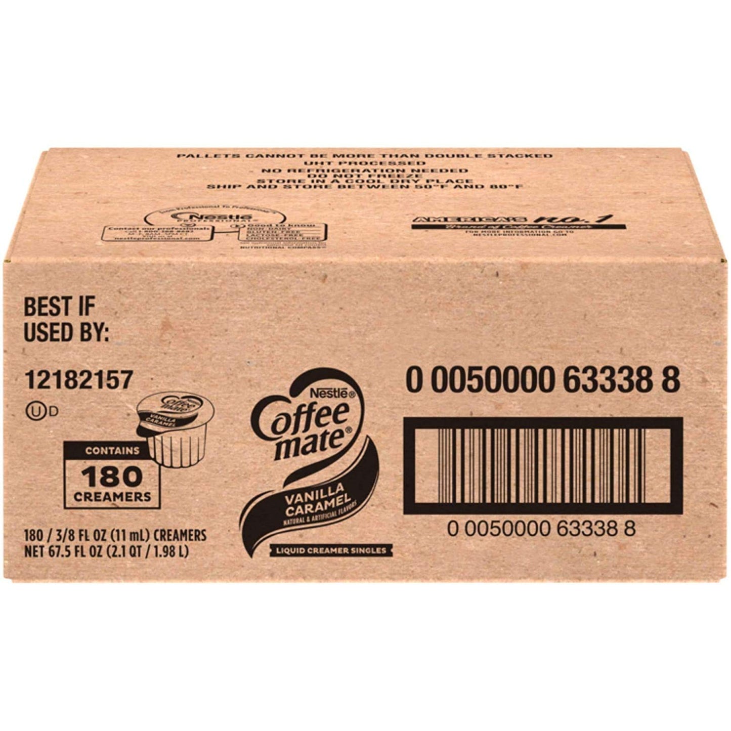 Nestle Coffee mate Coffee Creamer, Hazelnut, Liquid Creamer Singles, Non Dairy, No Refrigeration, 0.375 fl oz Tubs (Pack of 180)
