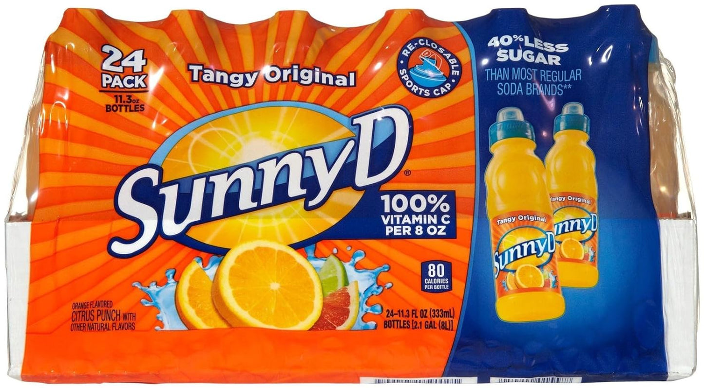 Sunny D Tangy Original Orange Flavored Citrus Punch Drink with Other Natural Flavors, 24 Count
