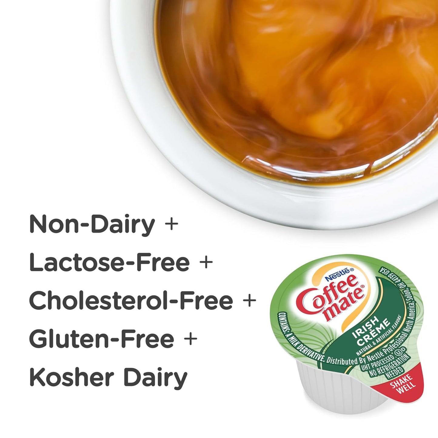 Nestle Coffee mate Coffee Creamer, Hazelnut, Liquid Creamer Singles, Non Dairy, No Refrigeration, 0.375 fl oz Tubs (Pack of 180)
