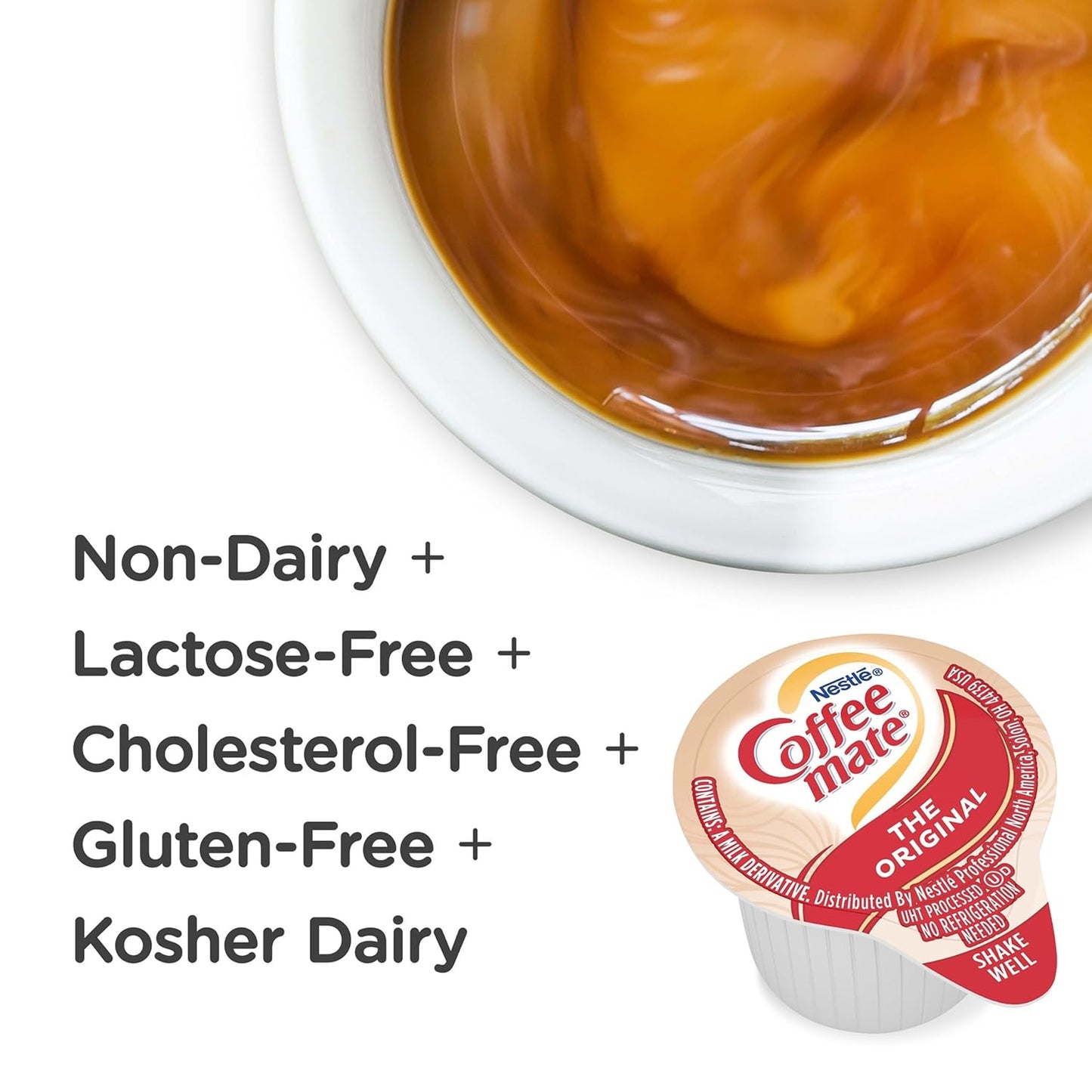 Nestle Coffee mate Coffee Creamer, Hazelnut, Liquid Creamer Singles, Non Dairy, No Refrigeration, 0.375 fl oz Tubs (Pack of 180)