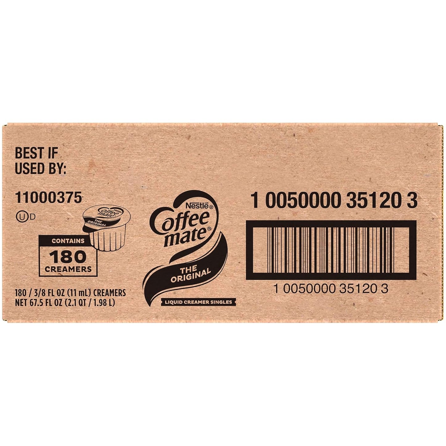Nestle Coffee mate Coffee Creamer, Hazelnut, Liquid Creamer Singles, Non Dairy, No Refrigeration, 0.375 fl oz Tubs (Pack of 180)