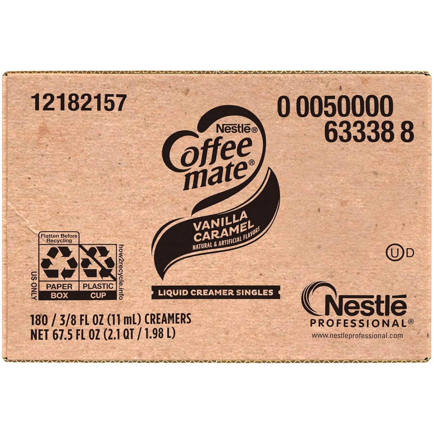 Nestle Coffee mate Coffee Creamer, Hazelnut, Liquid Creamer Singles, Non Dairy, No Refrigeration, 0.375 fl oz Tubs (Pack of 180)