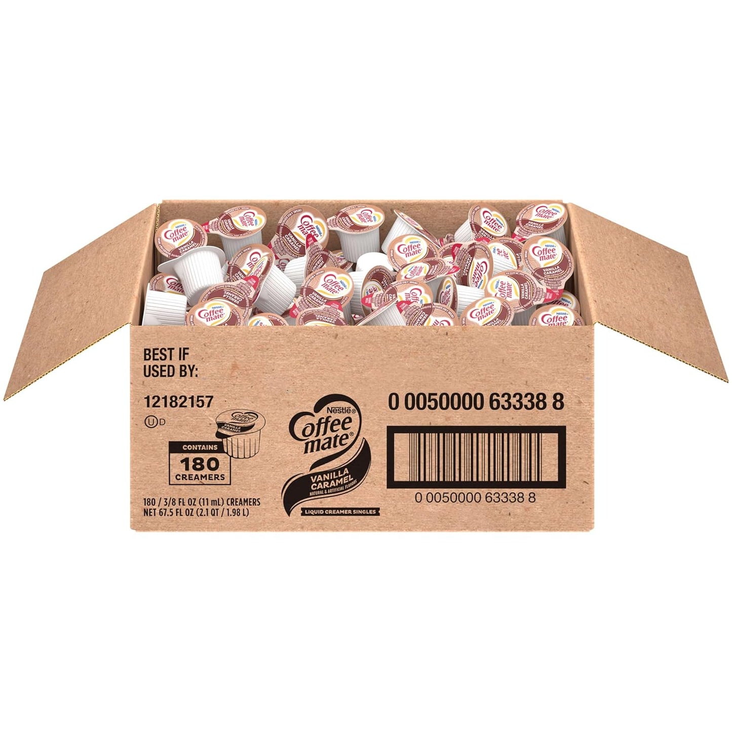 Nestle Coffee mate Coffee Creamer, Hazelnut, Liquid Creamer Singles, Non Dairy, No Refrigeration, 0.375 fl oz Tubs (Pack of 180)