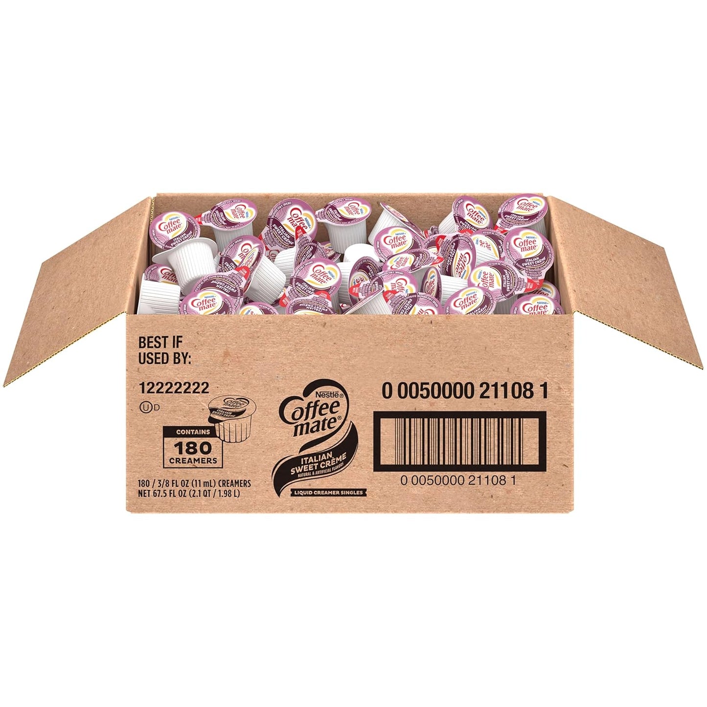 Nestle Coffee mate Coffee Creamer, Hazelnut, Liquid Creamer Singles, Non Dairy, No Refrigeration, 0.375 fl oz Tubs (Pack of 180)