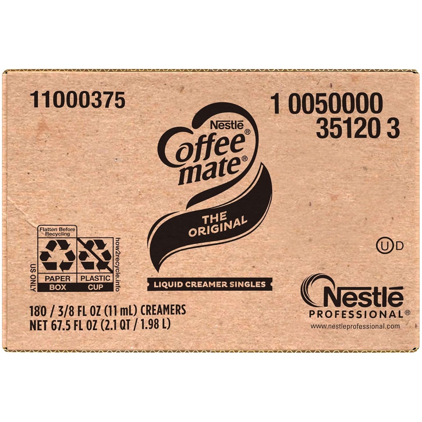 Nestle Coffee mate Coffee Creamer, Hazelnut, Liquid Creamer Singles, Non Dairy, No Refrigeration, 0.375 fl oz Tubs (Pack of 180)