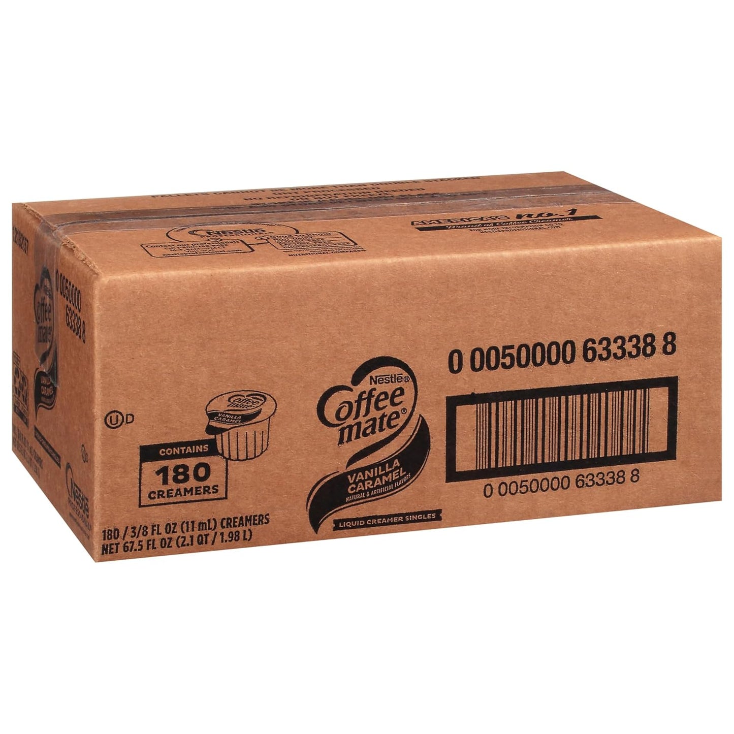 Nestle Coffee mate Coffee Creamer, Hazelnut, Liquid Creamer Singles, Non Dairy, No Refrigeration, 0.375 fl oz Tubs (Pack of 180)