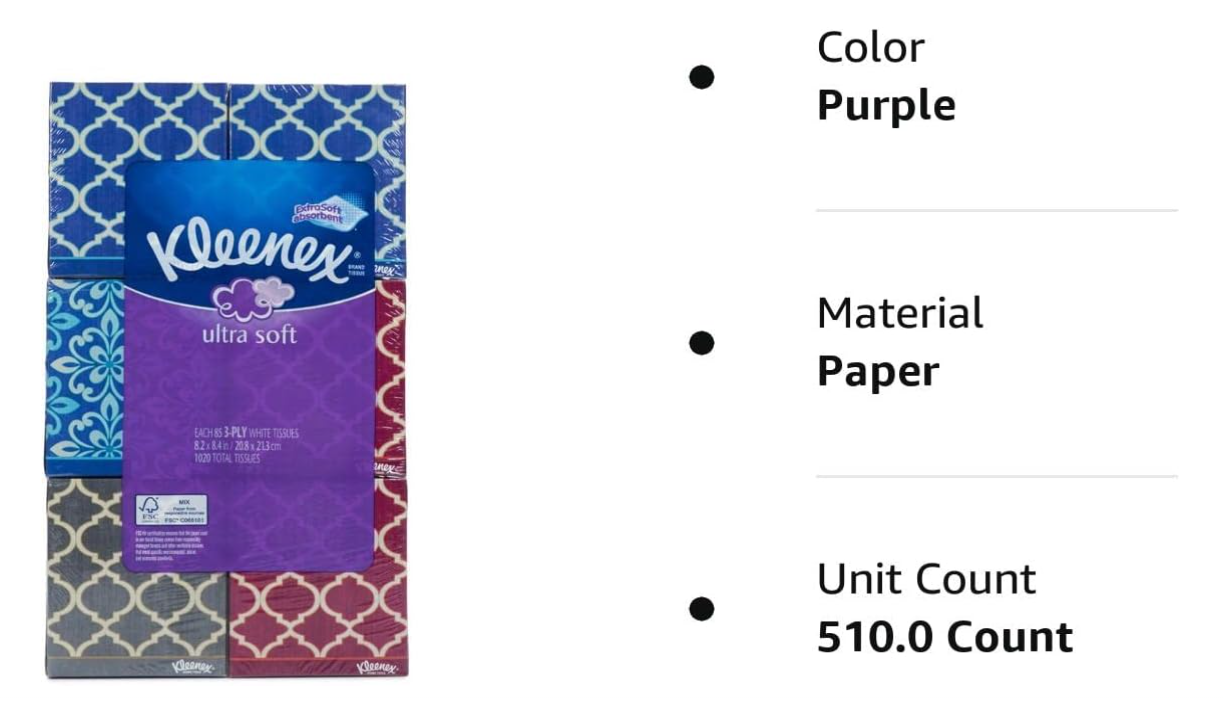 Kleenex Ultra Soft Tissues, 3-Ply, Pack of 6 Each 85 Count
