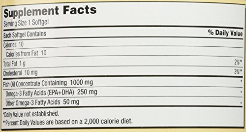 Kirkland Signature Natural Fish Oil Concentrate with Omega-3 Fatty Acids - 400 Softgels (Pack of 2)