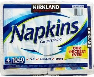 Kirkland Signature Casual Dining Napkins 4 packs 1040 ct Total