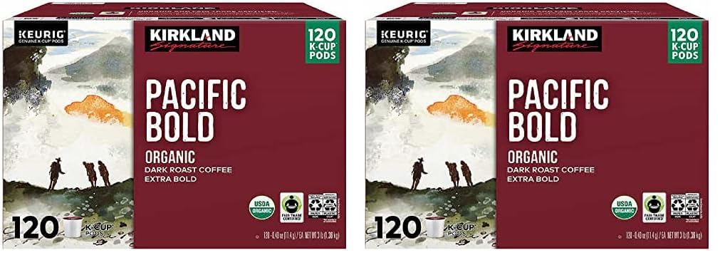 Kirkland Signature Pacific Bold Coffee, Dark, 120 K-Cup Pods (Pack of 1)