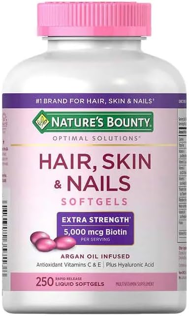 Nature's Hair, Skin & Nails Extra Strength 5,000 mcg Biotin Per Serving x 83 Servings (250 Softgels)