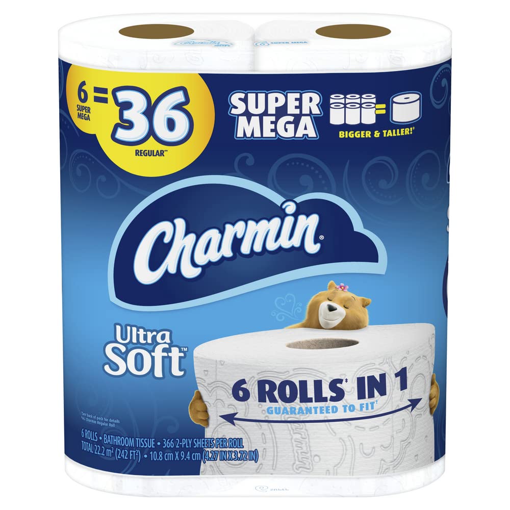 Charmin Ultra Soft Mega Roll Toilet Paper, 12 Count