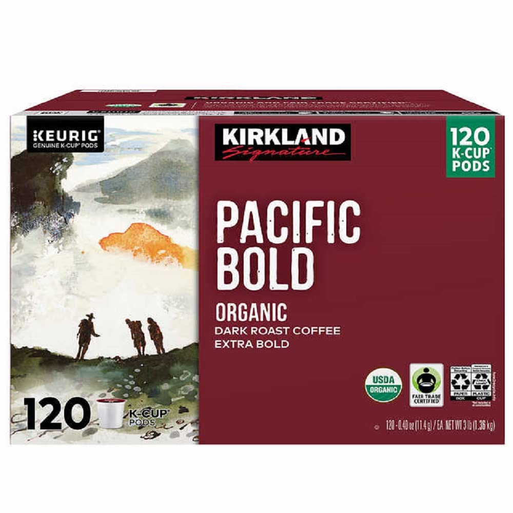 Kirkland Signature Pacific Bold Coffee, Dark, 120 K-Cup Pods (Pack of 1)