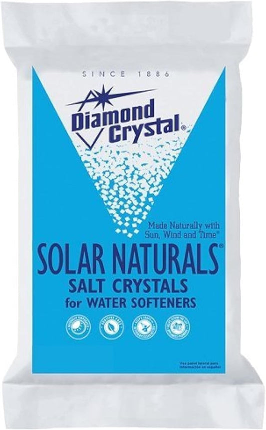 Diamond Crystal 804017 Solar Naturals Water Softener Salt, 50 Lbs