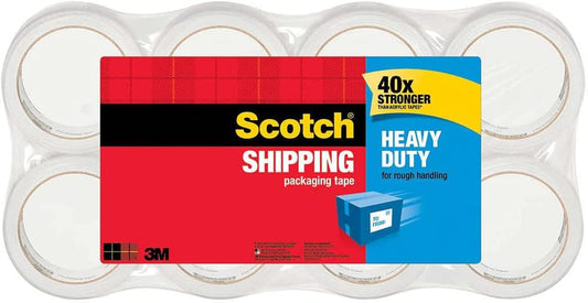 Scotch Heavy Duty Shipping Packaging Tape, 1.88 Inches x 54.6 Yards, 8 Rolls (3850-8), 436YD (400 m)