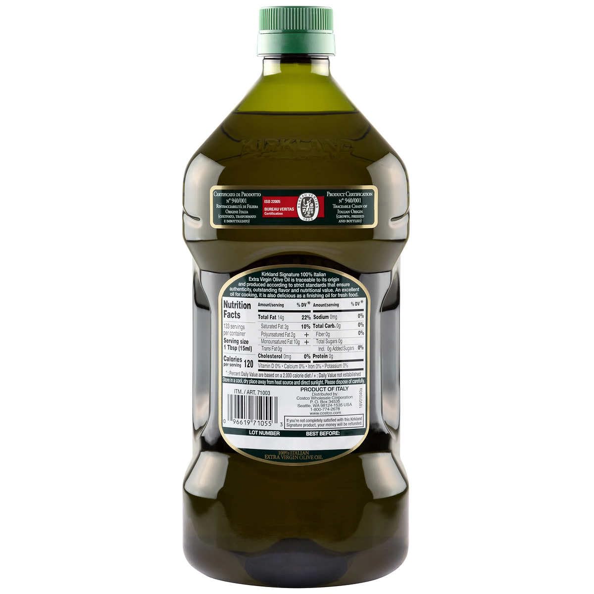 Kirkland Signature Extra Virgin Olive Oil, 67.62 Ounce
