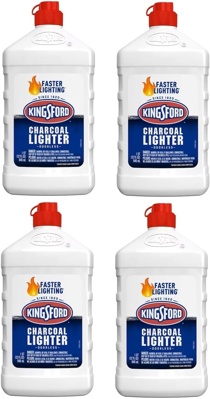 Kingsford Charcoal Lighter Fluid, 32 Fl Oz, Pack of 4