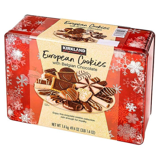 Kirkland Signature European Cookies with Belgian Chocolate, 49.4 Ounce - PACK OF 2