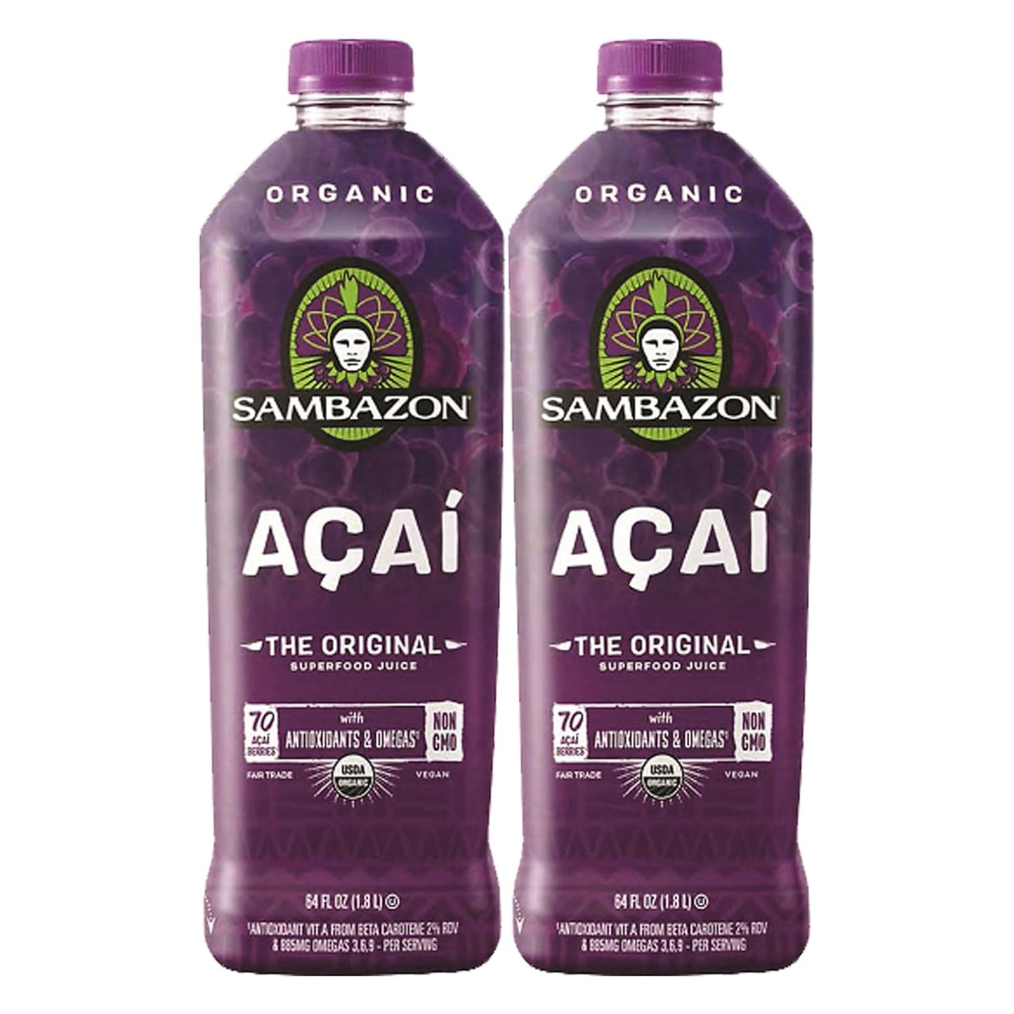 Sambzon Organic Acai Juice, 64 fl. oz. (2 Pack)