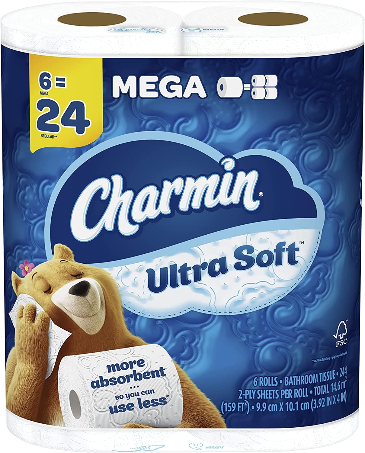 Charmin Ultra Soft Mega Roll Toilet Paper, 12 Count