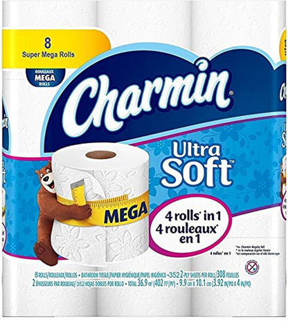 Charmin Bath Tissue Toilet Paper Ultra Soft 12 MEGA Rolls