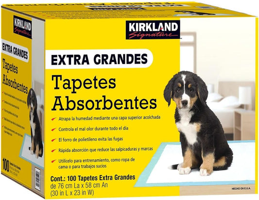 Kirkland Signature Extra-Large Leak-Proof/Absorbent Pet Dog Pee Pads - 100 Count