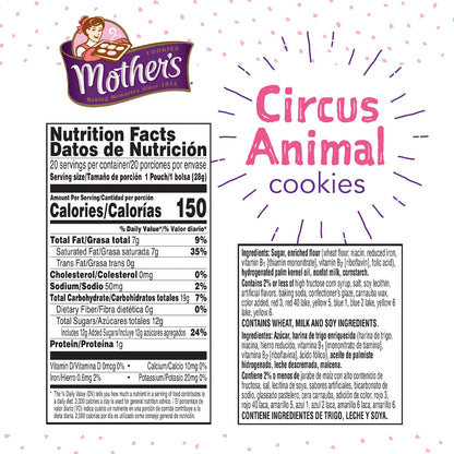 Mother’s Original Circus Animal Cookies, 20 Ounce, 20 Count