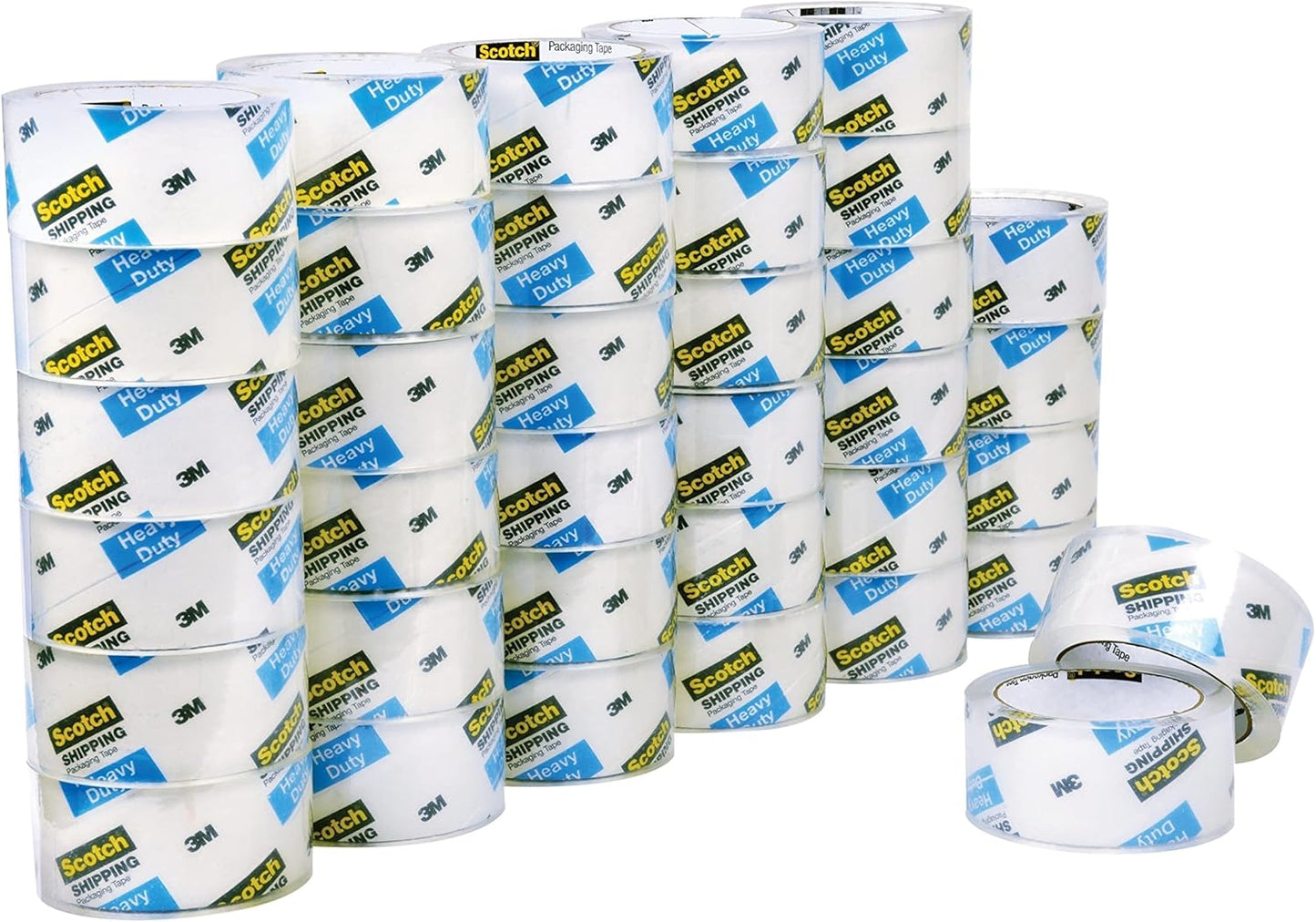 Scotch Heavy Duty Shipping Packing Tape, Clear, Shipping and Packaging Supplies, 1.88 in. x 54.6 yd., 36 Refill Tape Rolls