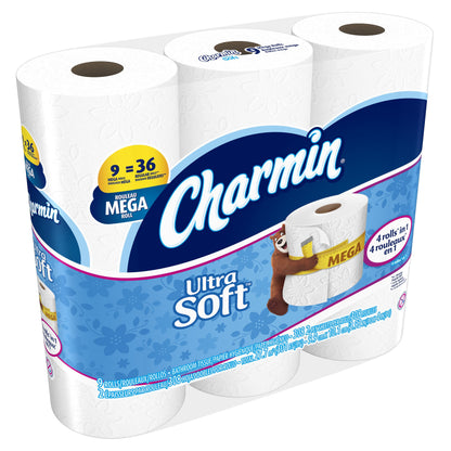 Charmin Ultra Soft Mega Roll Toilet Paper, 12 Count