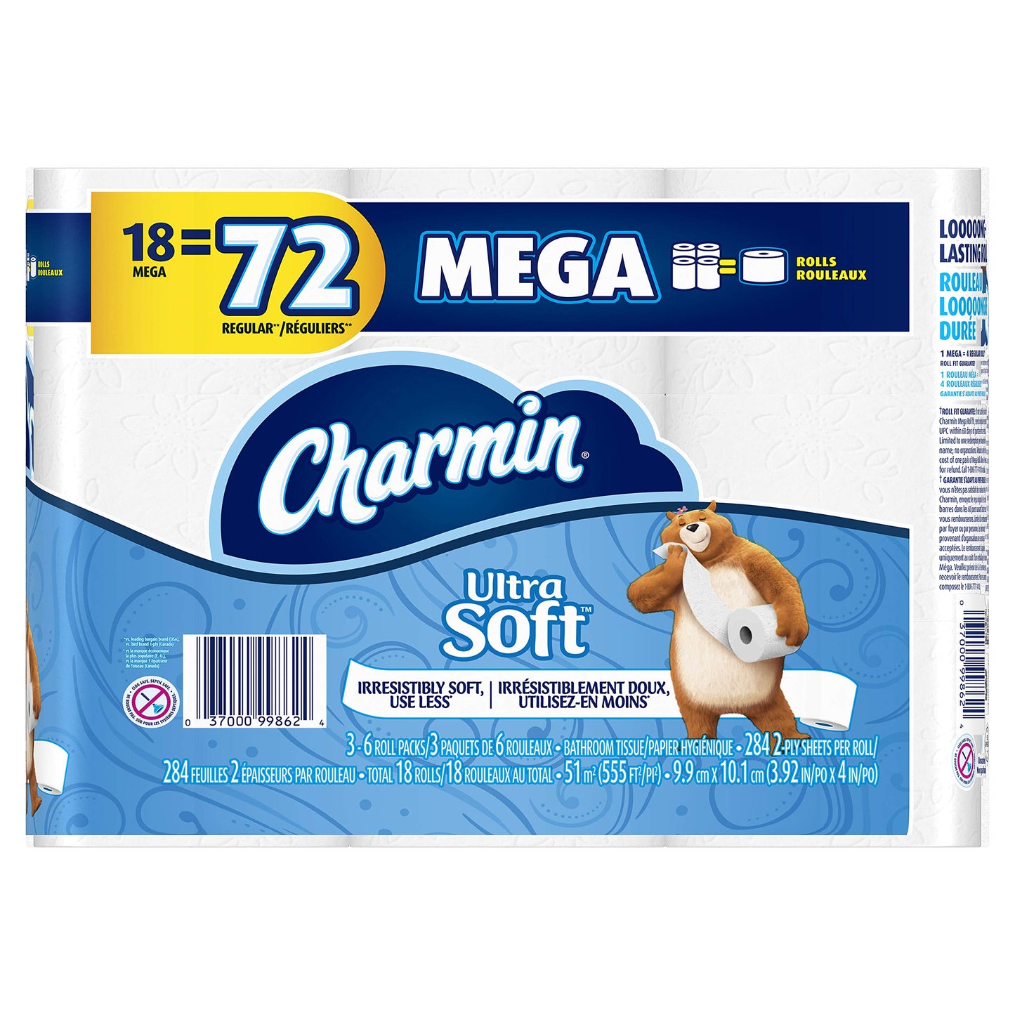 Charmin Ultra Soft Mega Roll Toilet Paper, 12 Count