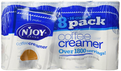 N'JOY Coffee Creamer, 16 Ounce Canisters, Pack of 8