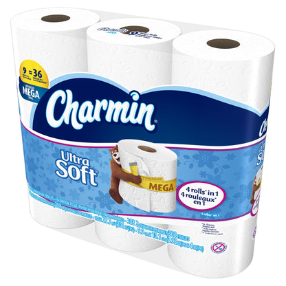 Charmin Ultra Soft Mega Roll Toilet Paper, 12 Count