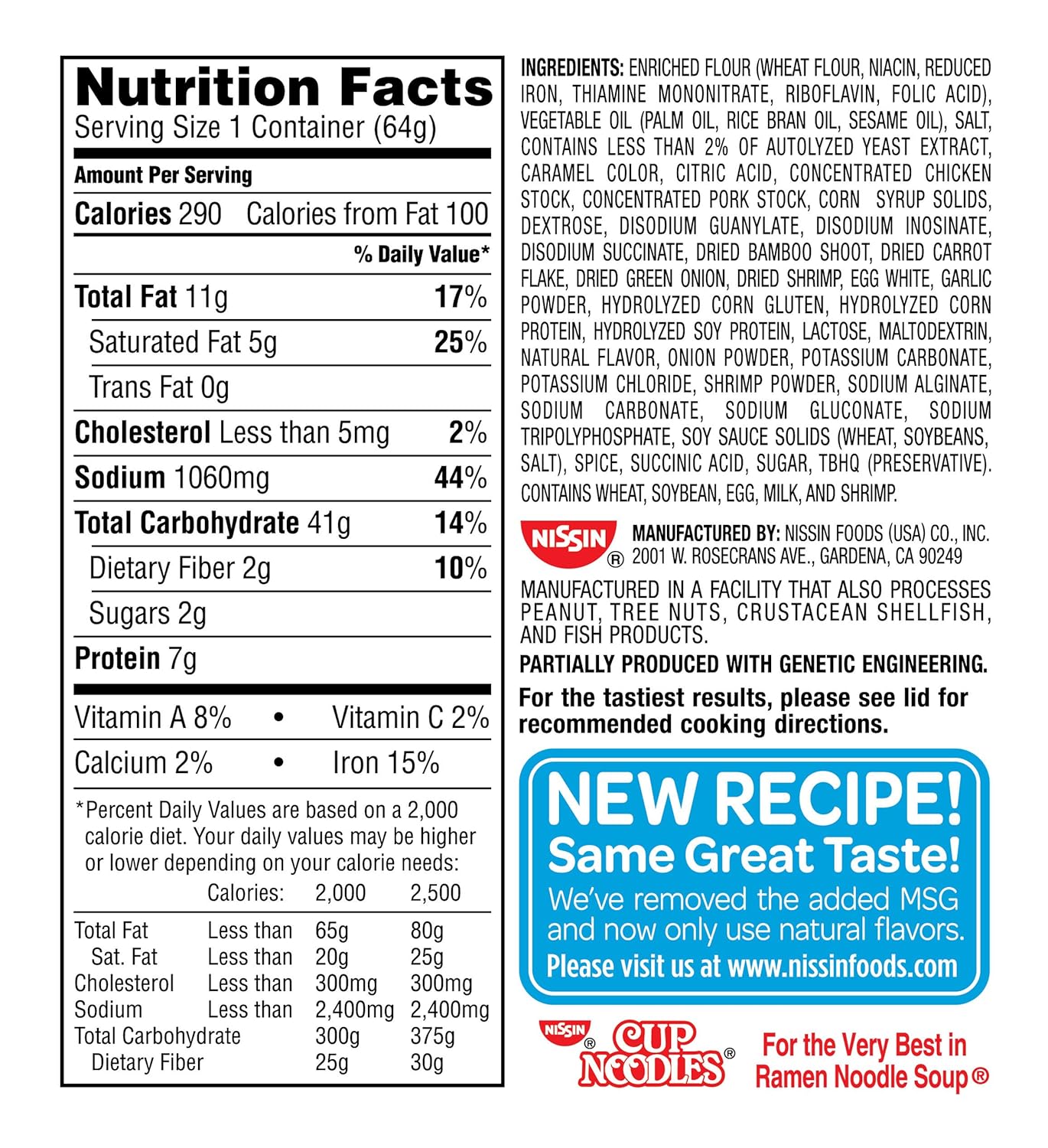 Nissin the Original Cup Noodles with Shrimp Twenty-four 2.5 Ounce Ramen Cups