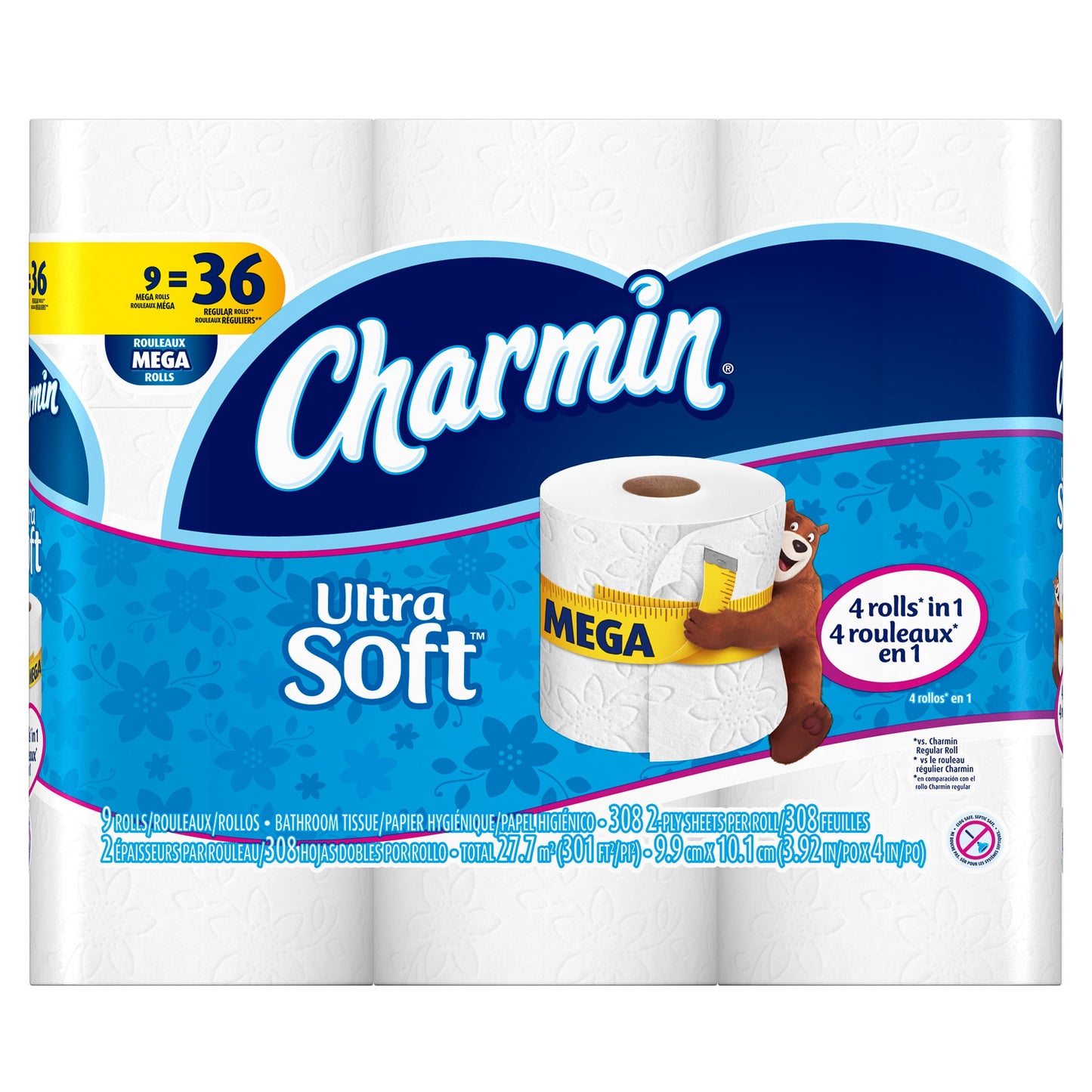 Charmin Ultra Soft Mega Roll Toilet Paper, 12 Count