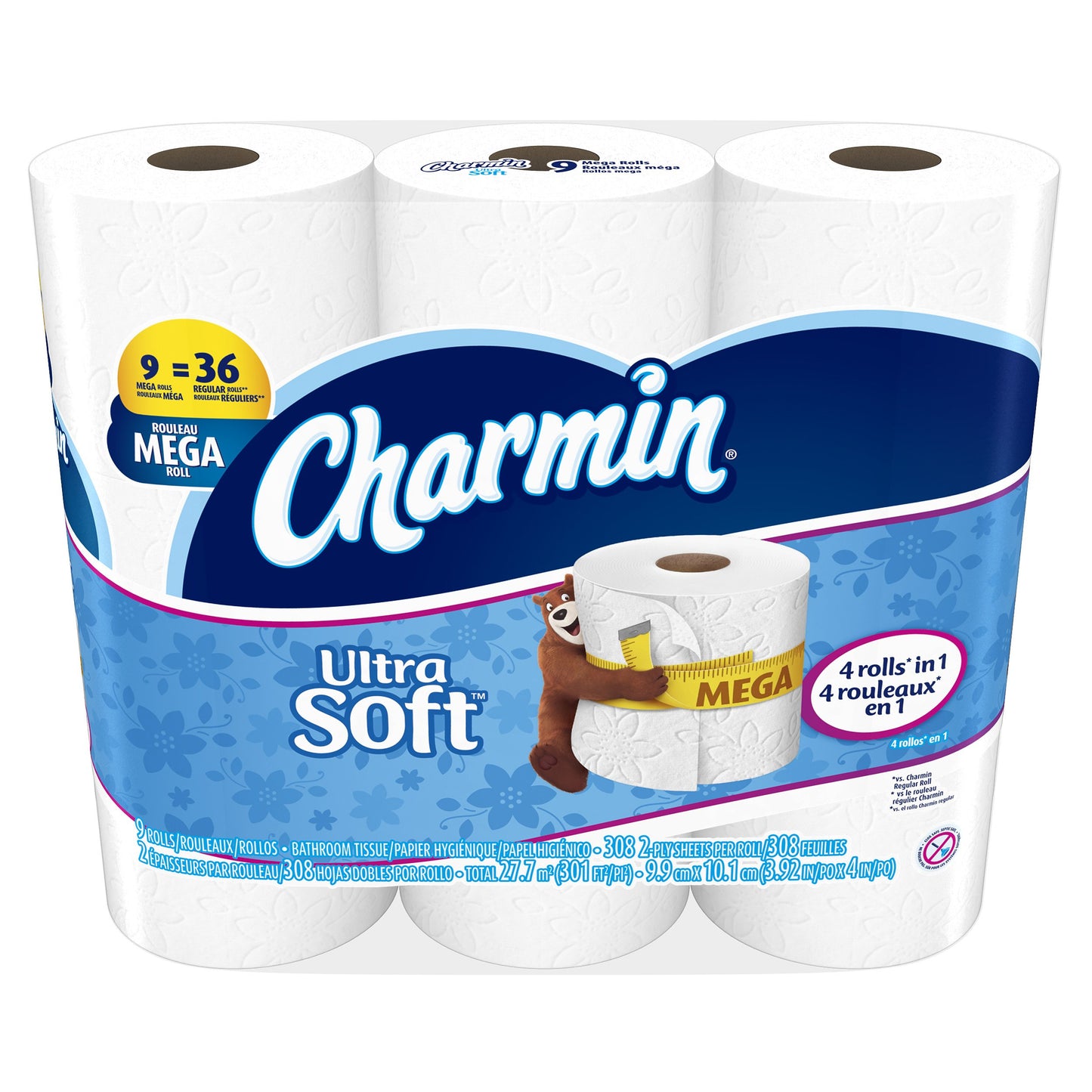 Charmin Ultra Soft Mega Roll Toilet Paper, 12 Count