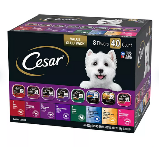 Cesar Classics Canine Wet Dog Food, Variety Pack (3.5 oz., 40 ct.)