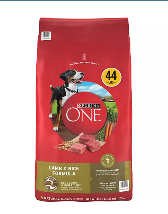 Purina ONE SmartBlend Adult Dry Dog Food, Natural Lamb and Rice Formula (44 lbs.)