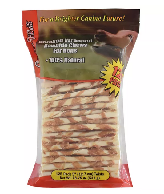 Canine Chews Chicken-Wrapped Rawhide Chews for Dogs (125 ct.)