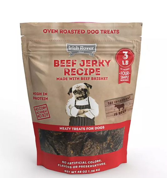 Irish Rover Beef Jerky Recipe Meaty Dog Treats (48 oz.)