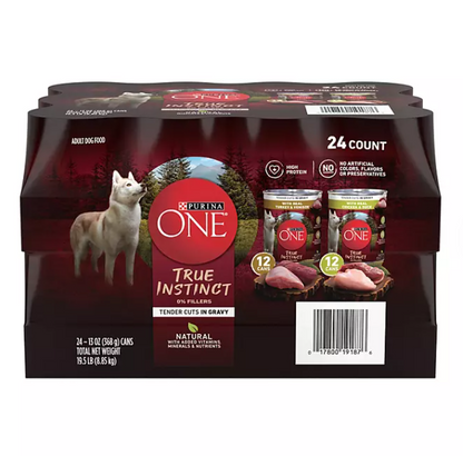 Purina ONE Natural True Instinct Wet Dog Food, Variety Pack (13 oz., 24 ct.)