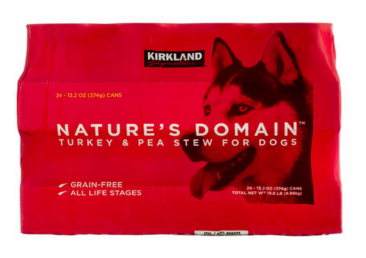 Kirkland Signature Nature's Domain Canned Dog Food, Turkey & Pea Stew, 13.2 oz, 24-count