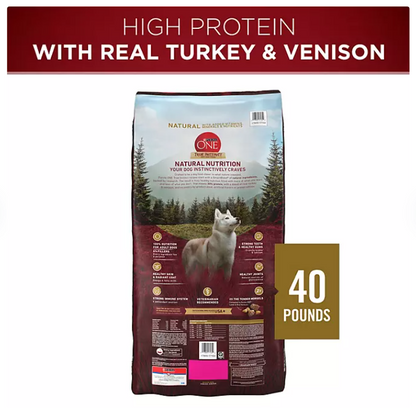 Purina ONE SmartBlend True Instinct Adult Dry Dog Food, Real Turkey & Venison (40 lbs.)