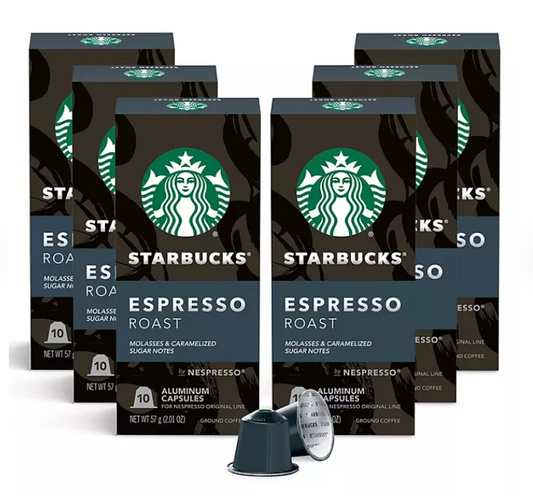 Starbucks by Nespresso Espresso Coffee Pods, Dark Roast (60 ct.)