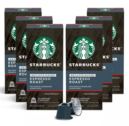 Starbucks by Nespresso Decaf Espresso Coffee Pods, Dark Roast (60 ct.)