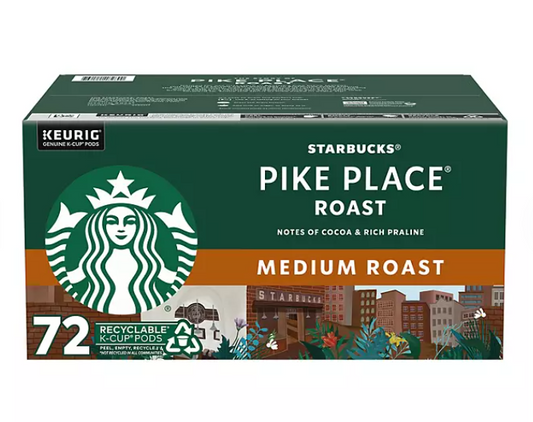 Starbucks Medium Roast K-Cup Coffee Pods, Pike Place (72 ct.)