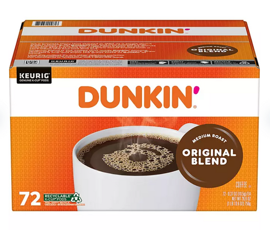 Dunkin' Donuts Medium Roast K-Cup Coffee Pods, Original Blend (72 ct.)