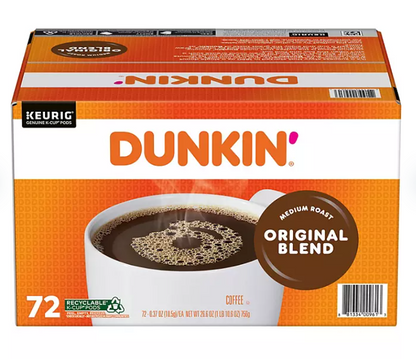 Dunkin' Donuts Medium Roast K-Cup Coffee Pods, Original Blend (72 ct.)