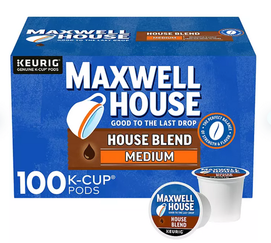 Maxwell House Medium Roast K-Cup Coffee Pods, House Blend (100 ct.)